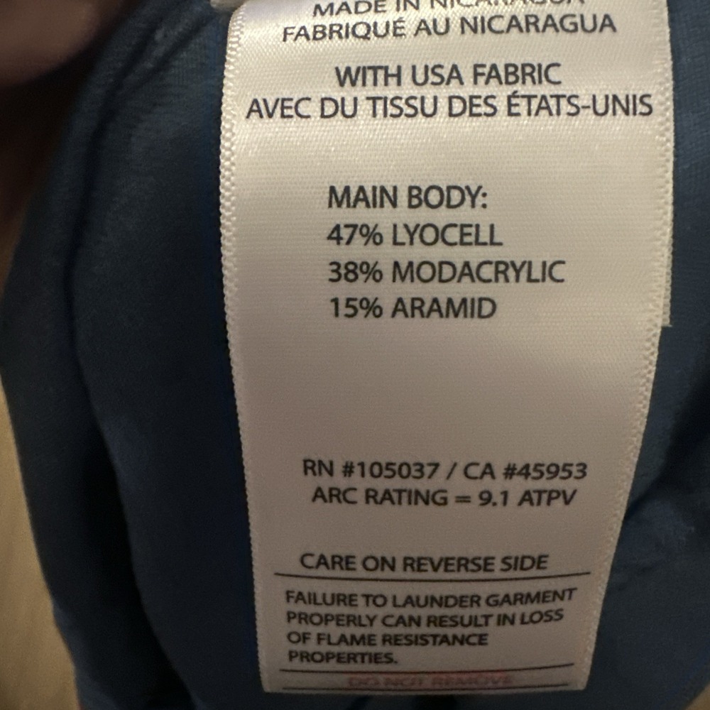 Ariat FR Featherlight Work Shirt Womens Medium Blue Long Sleeve Flame Resistant - Picture 10 of 10